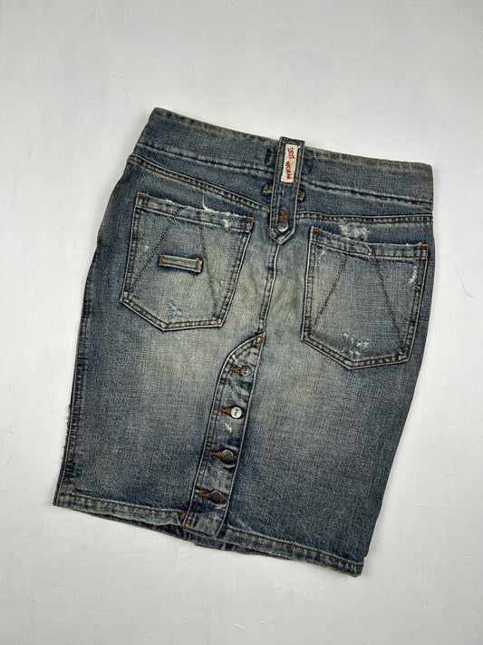 Denim low rise mid skirt (XS)