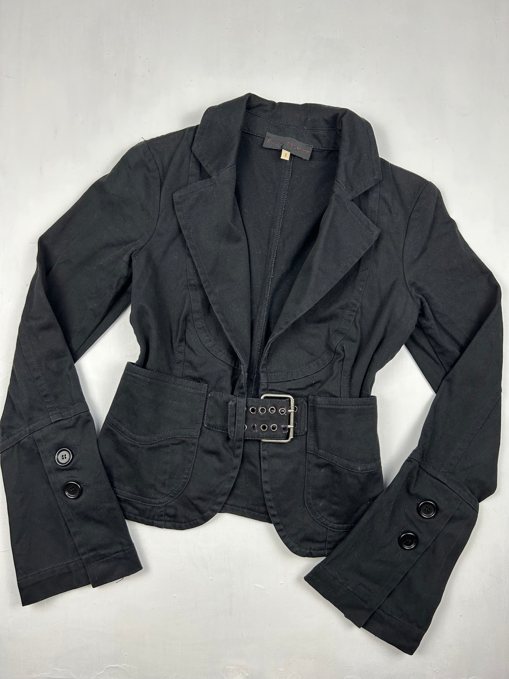 Black blazer jacket with belt (S)