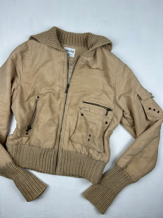 Beige spring biker jacket (L)