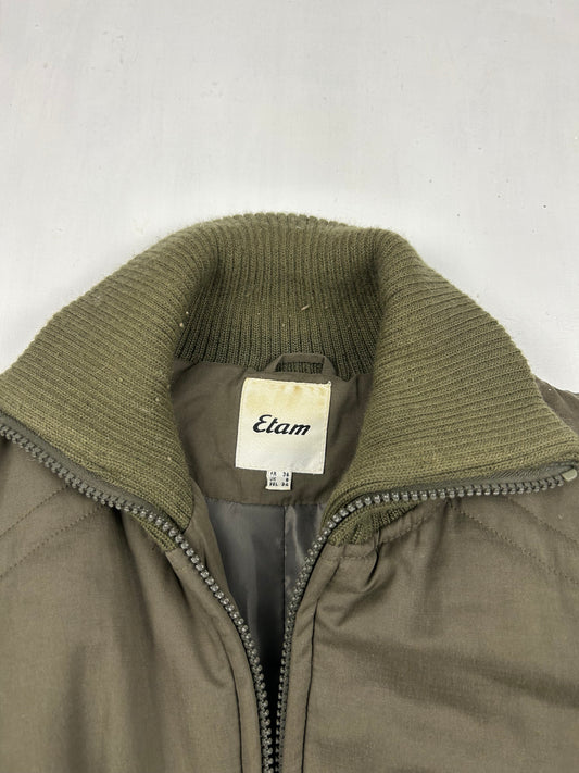 Khaki zip up spring jacket (S)