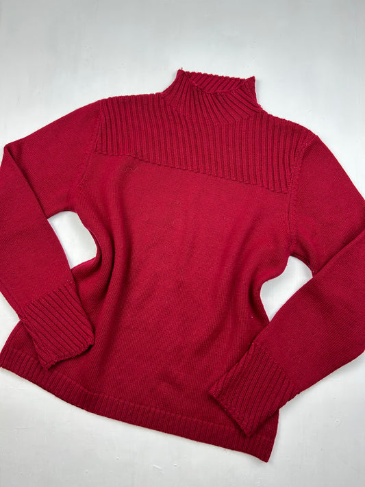 Red high neck jumper (S/M)