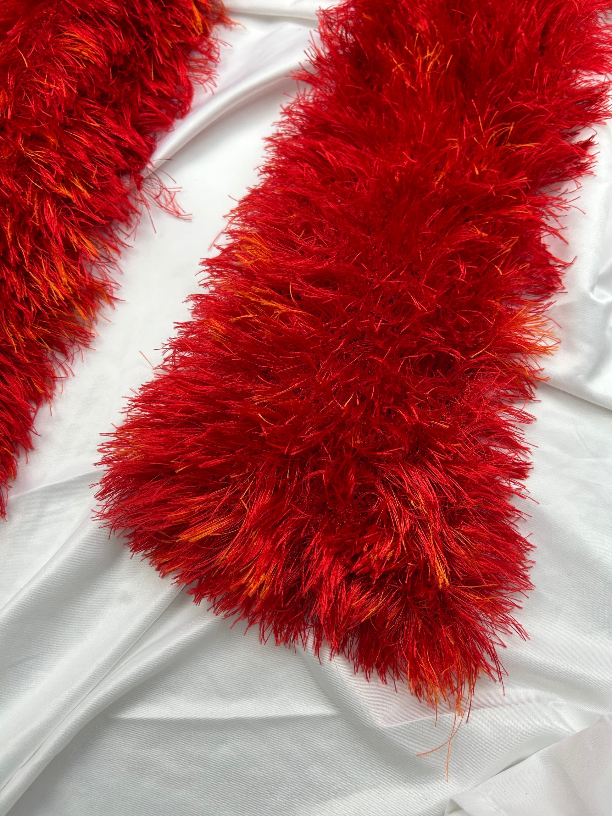 Red fluffy super soft scarf