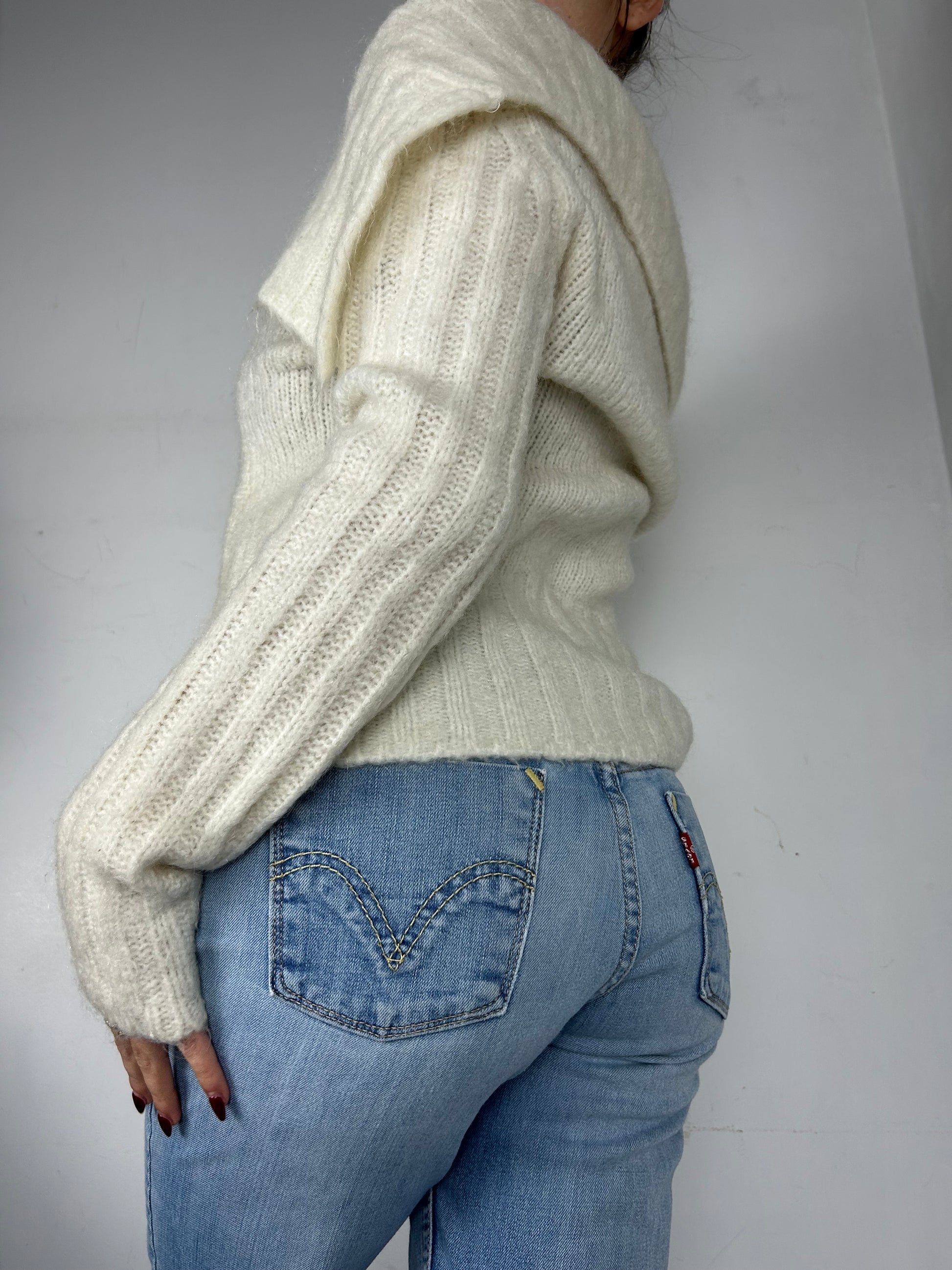 White cream super soft cardigan jumper (S)