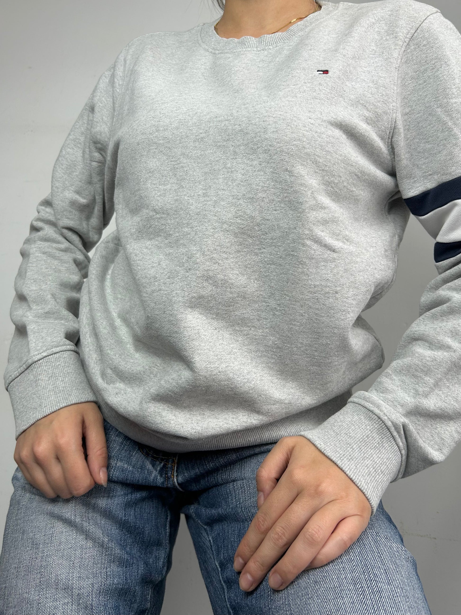 Grey logo cotton sweatshirt (S/M)