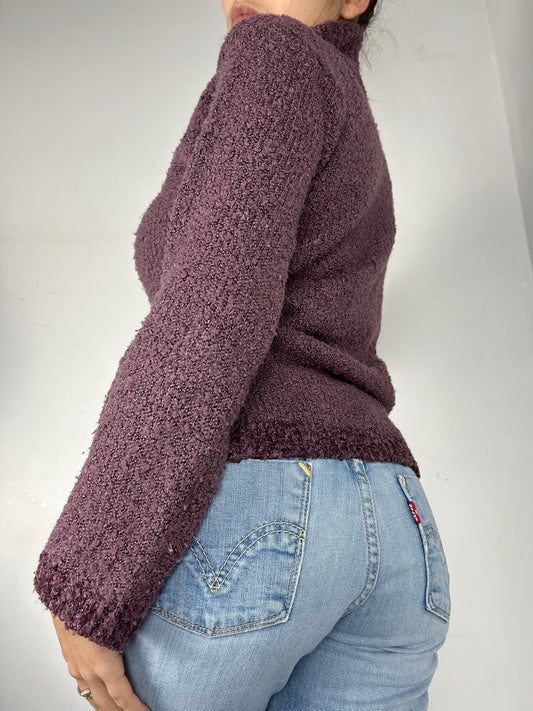 Purple turtleneck jumper (S)