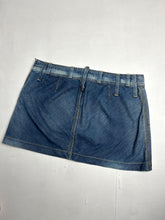 Load image into Gallery viewer, Navy blue low rise denim mini / micro skirt 90s y2k vintage (S/M)