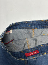 Load image into Gallery viewer, Navy blue low rise denim mini / micro skirt 90s y2k vintage (S/M)