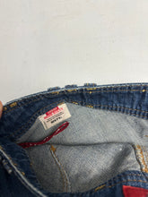 Load image into Gallery viewer, Navy blue low rise denim mini / micro skirt 90s y2k vintage (S/M)