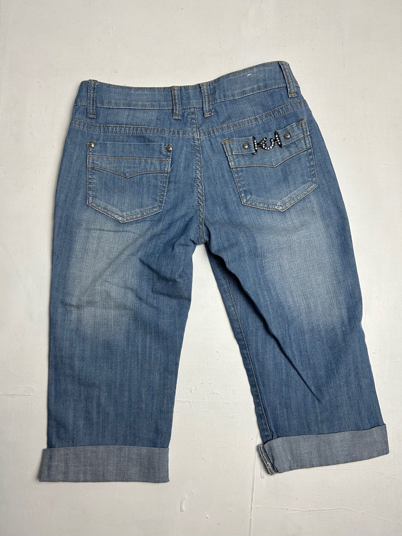 Low rise capri 3/4 length denim pants (XS)