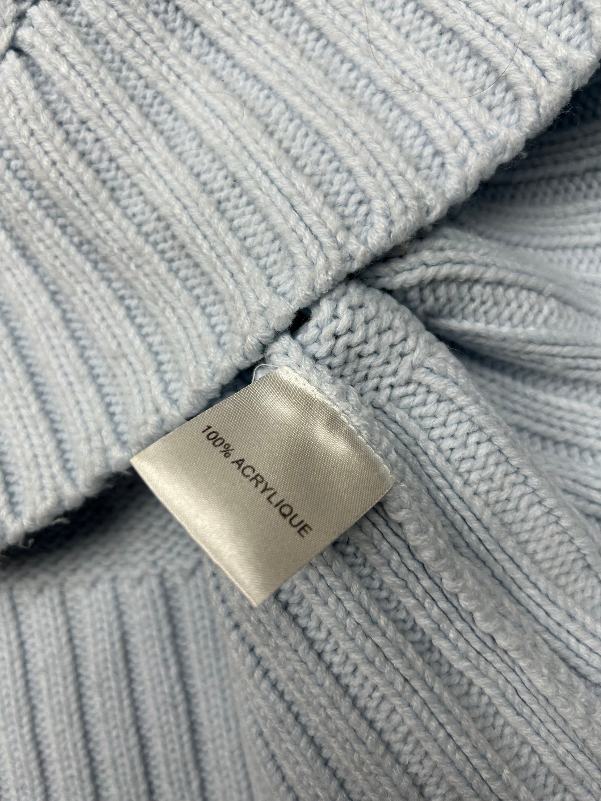 Baby blue ribbed turtleneck jumper (XL)