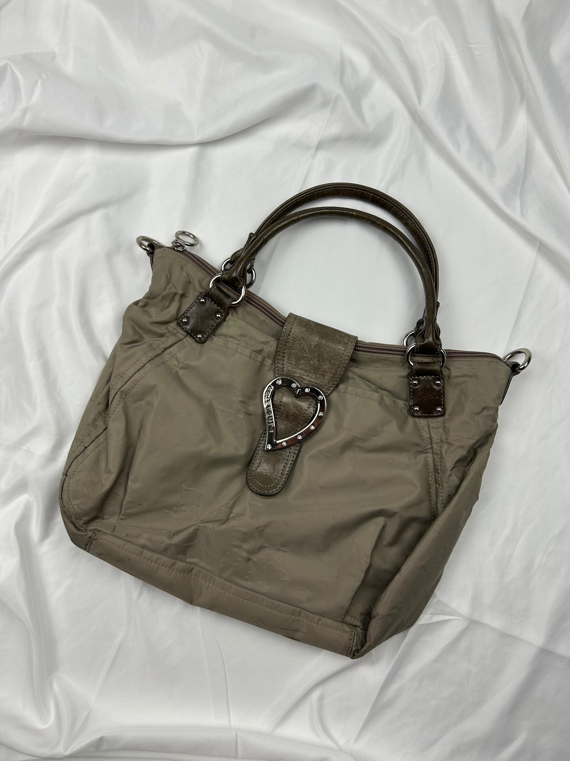 Beige buckle handbag