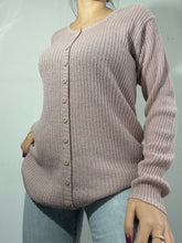 Load image into Gallery viewer, Baby pink ribbed cardigan jumper (S/M)