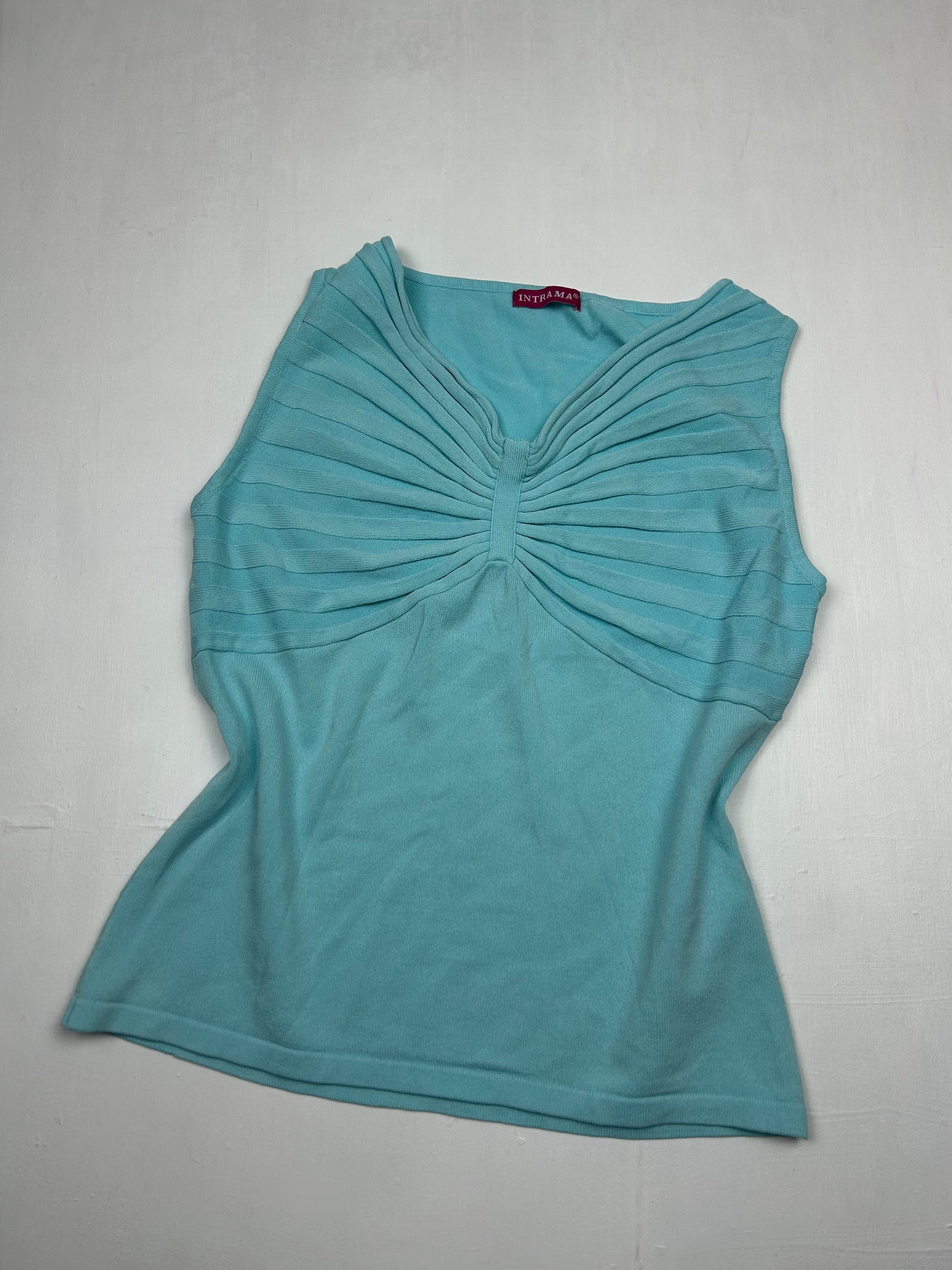 Blue knitted tank top (S/M)