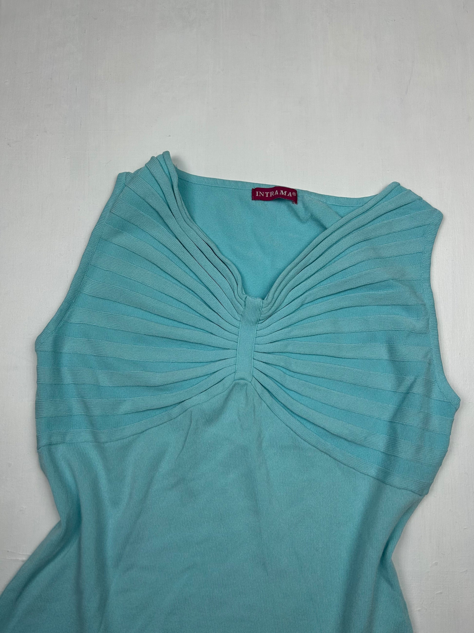 Blue knitted tank top (S/M)