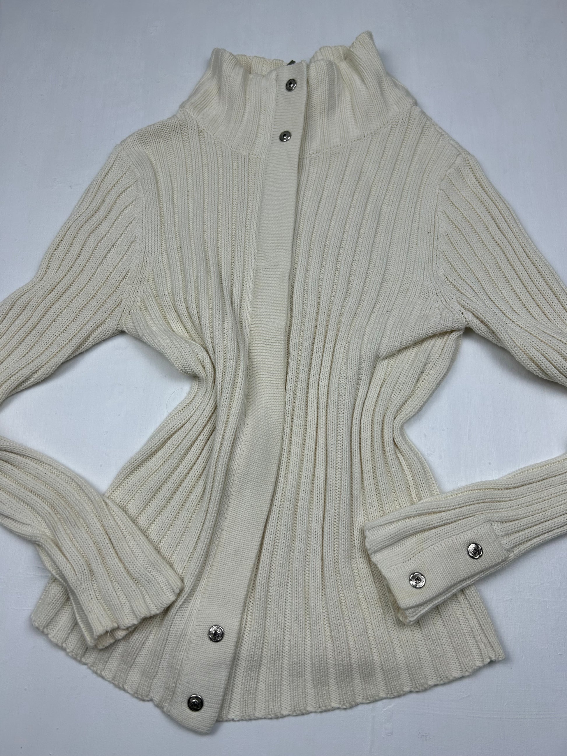 Cream zip up cardigan jumper (S/M)