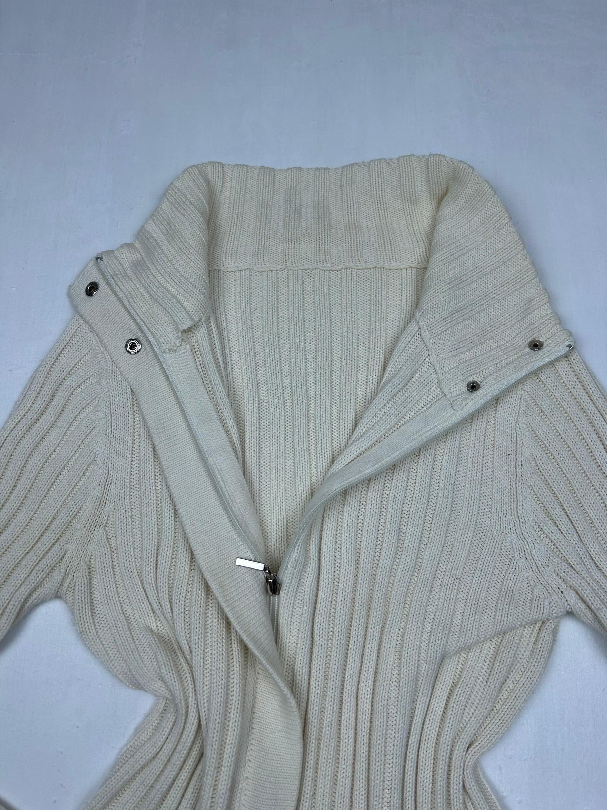 Cream zip up cardigan jumper (S/M)