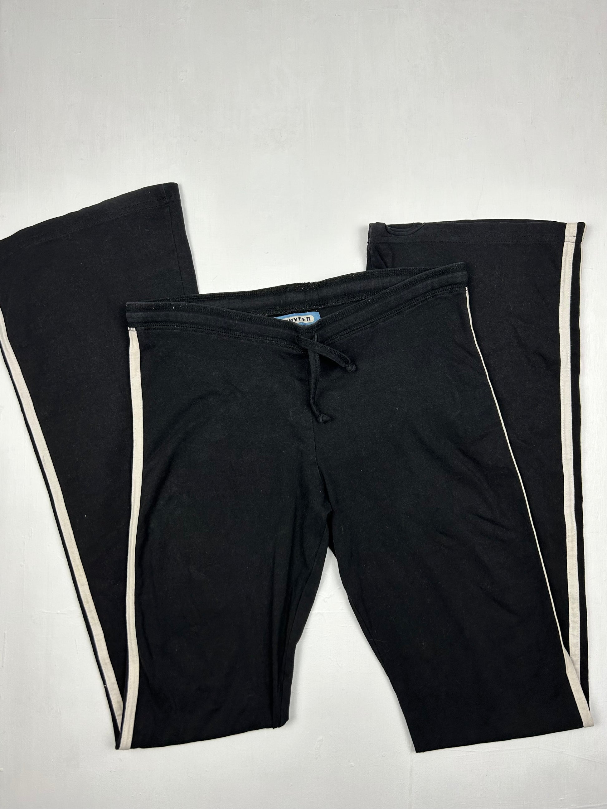 Black sporty flare joggers pants (S)