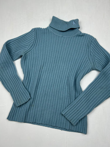 Blue ribbed turtleneck jumper (S/M)