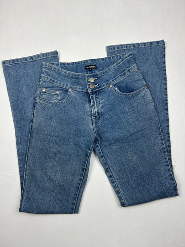 Blue denim low waist flare / bootcut denim pants (XS)