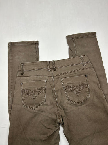 Brown camel low waist straight legs denim pants (S/M)