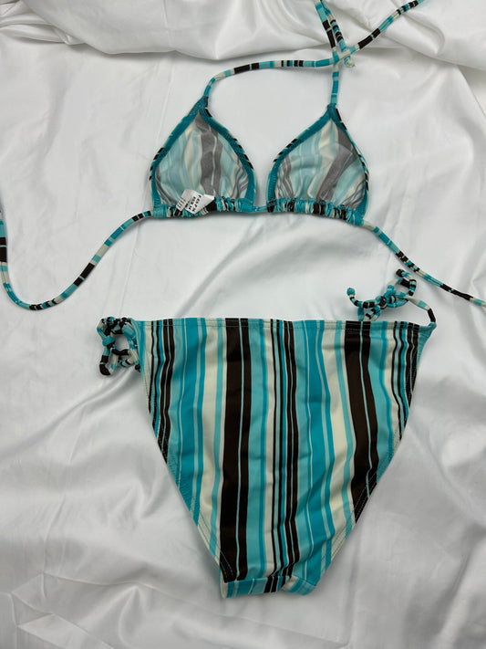 Blue striped bikini set (S/M)