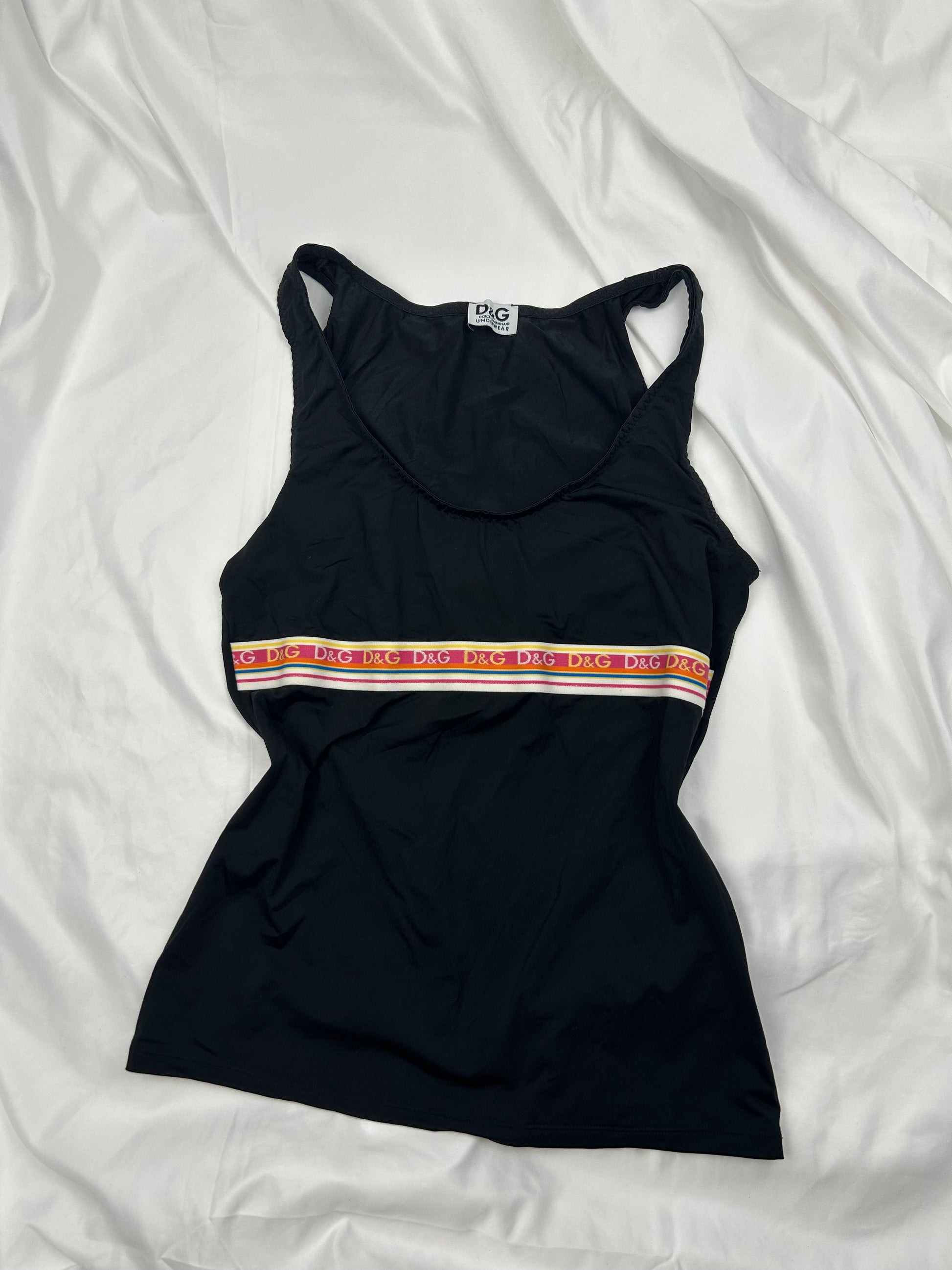 D&G lycra logo stretchy tank top (M/L)