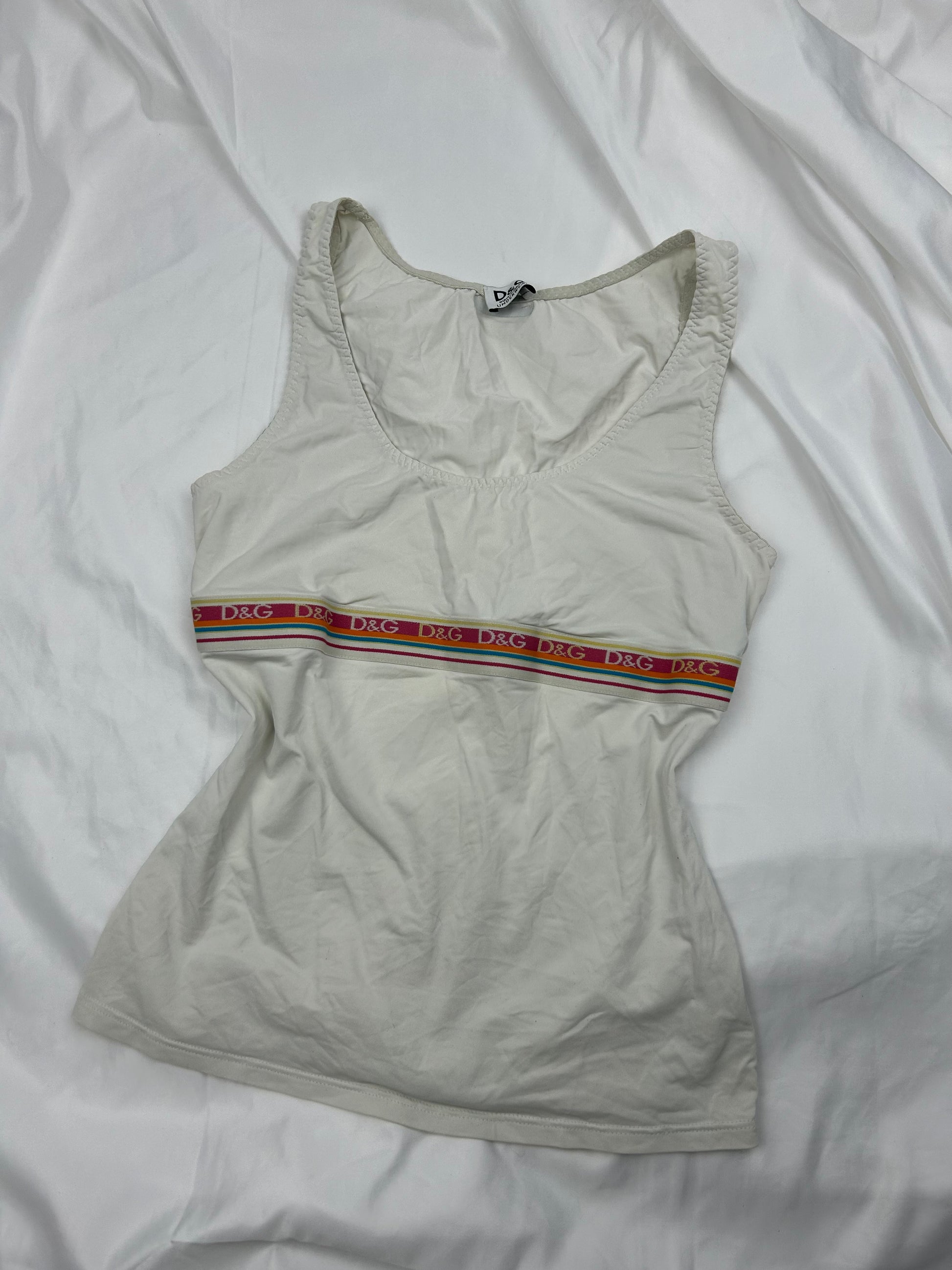 D&G lycra logo stretchy tank top (M/L)