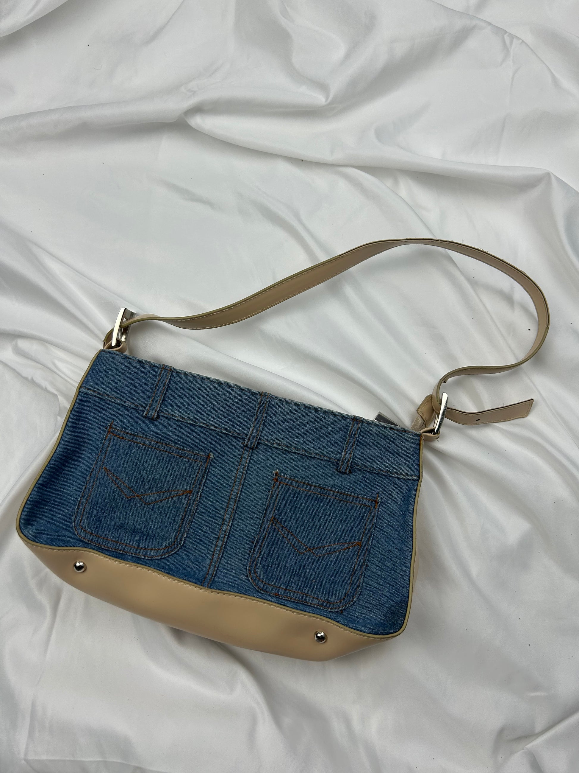 Blue denim small shoulder bag