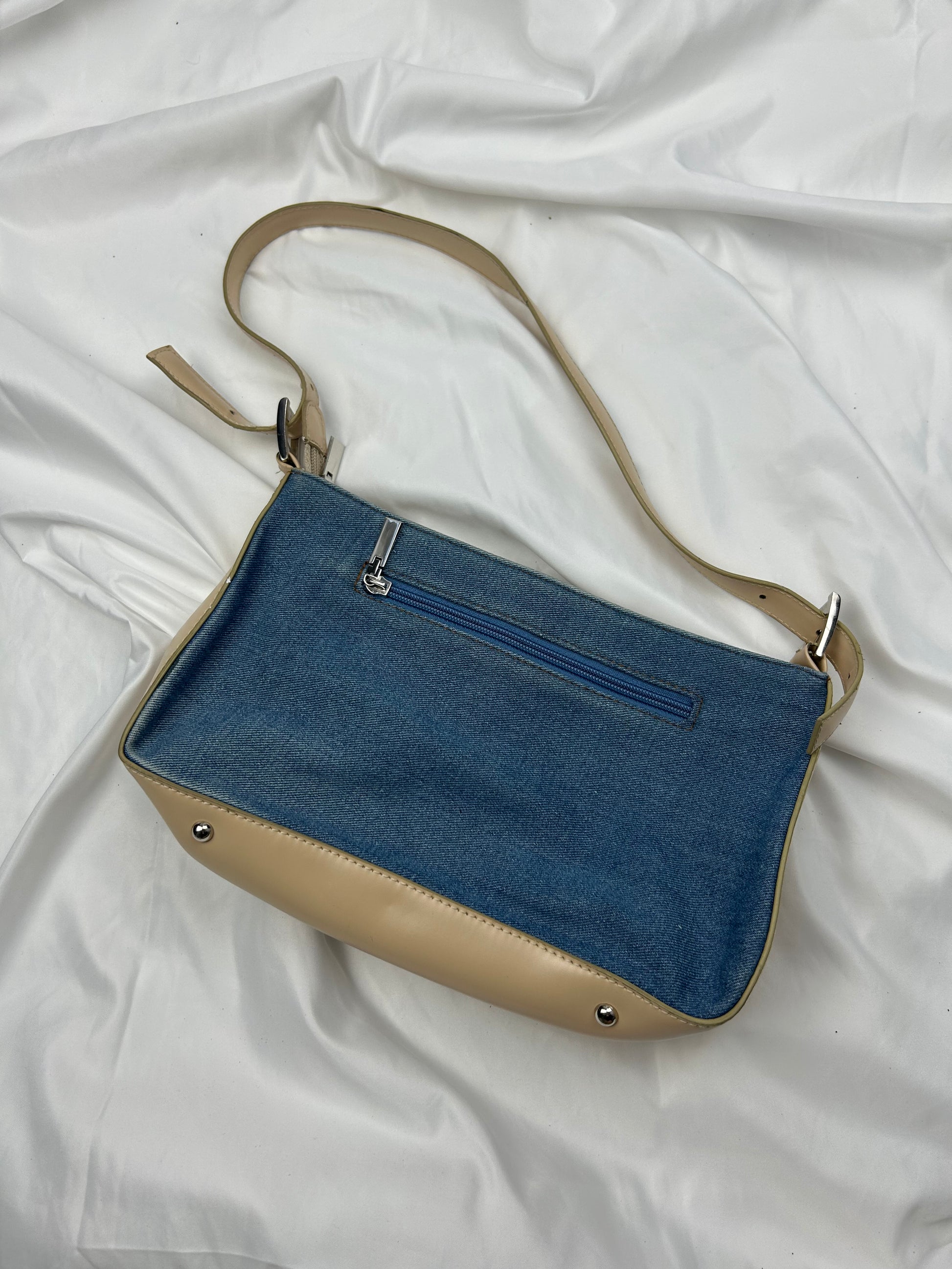 Blue denim small shoulder bag