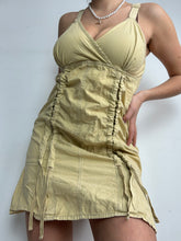 Load image into Gallery viewer, Khaki lace up utility Y2K vintage dress (S)