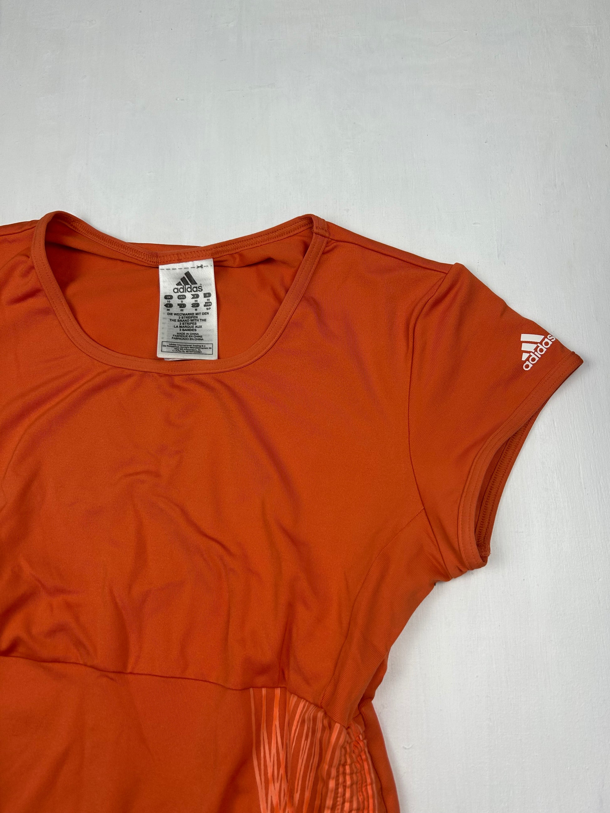 Orange ruched tight fit tee (M)