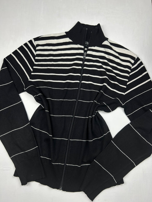 Black striped zip up jumper (XL)