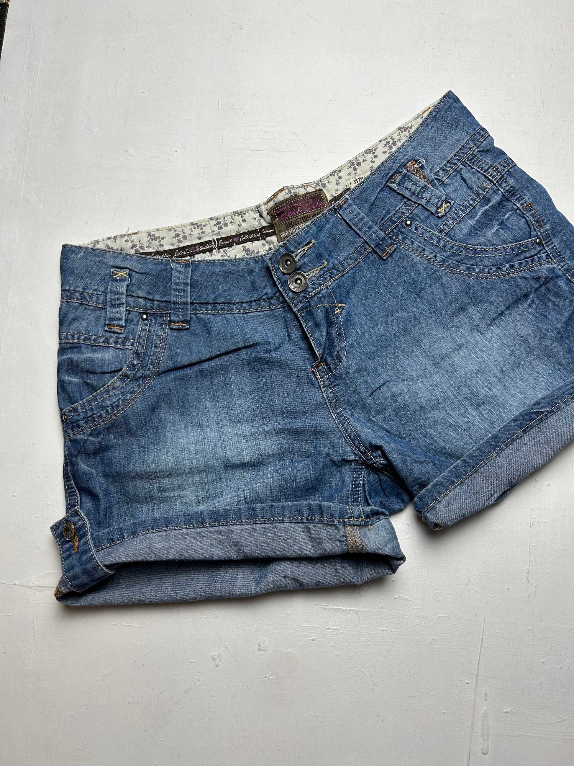 Blue low rise mini / micro utility short (S)