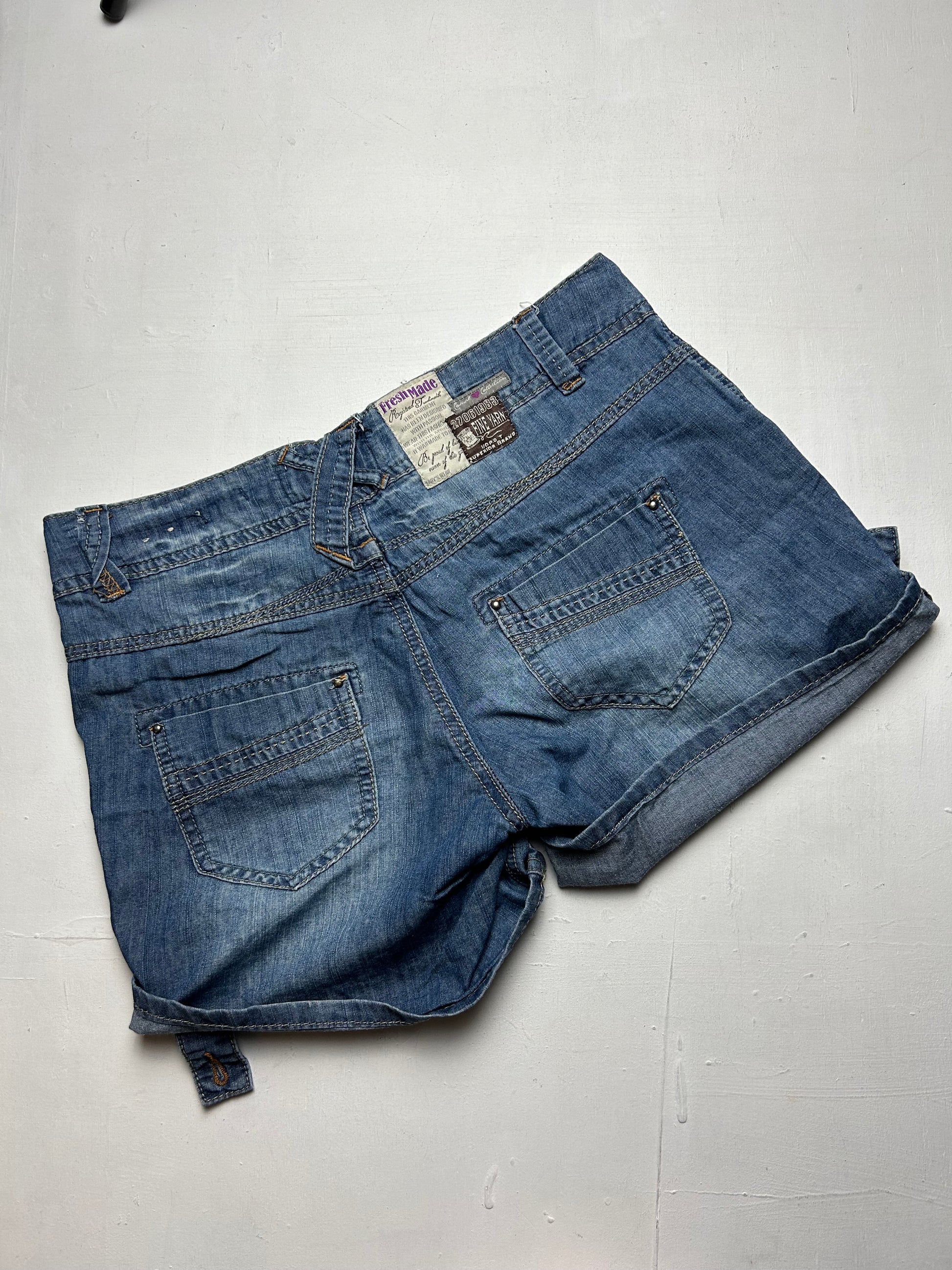 Blue low rise mini / micro utility short (S)