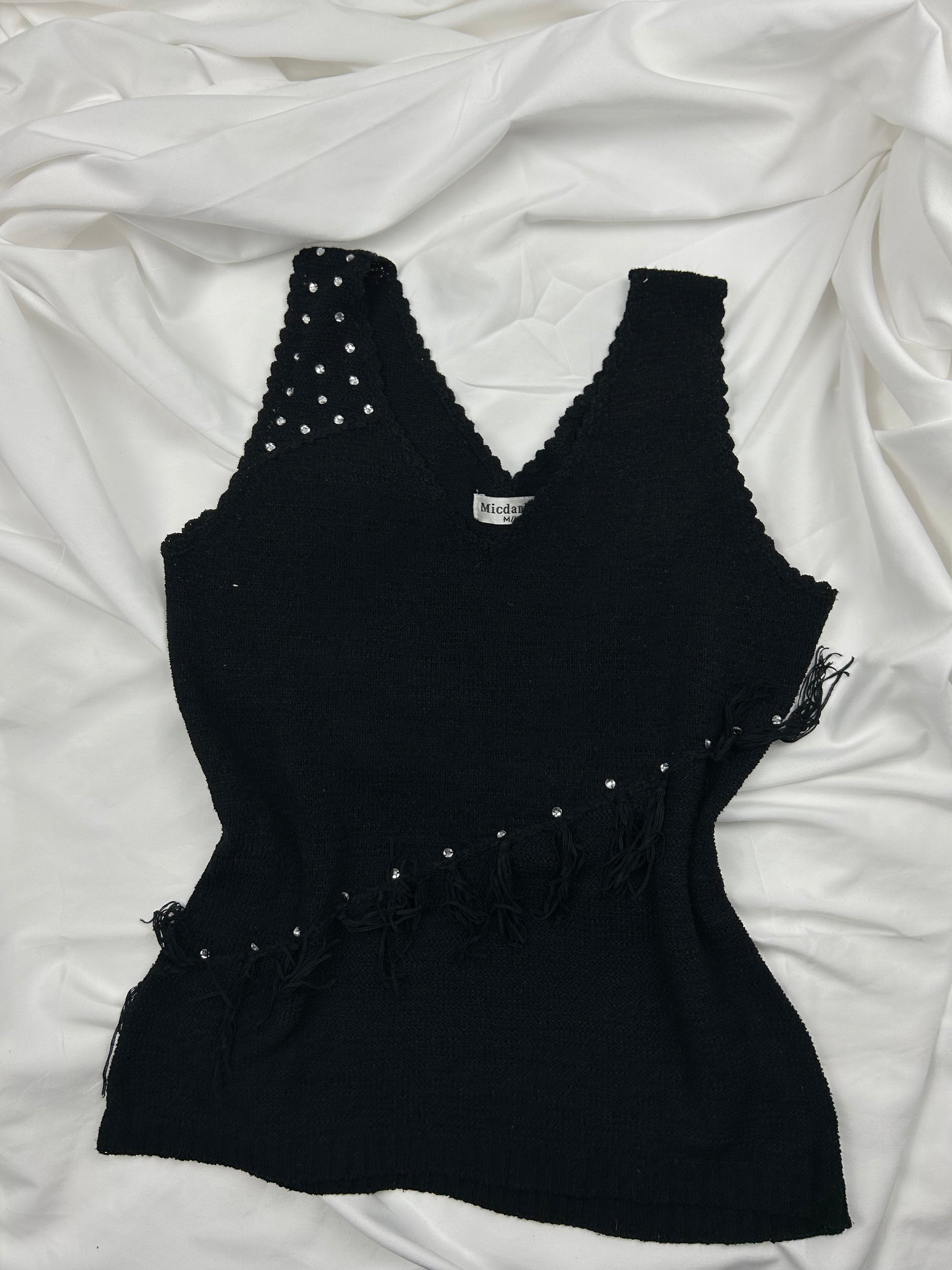 Black knitted tank top (S/M)