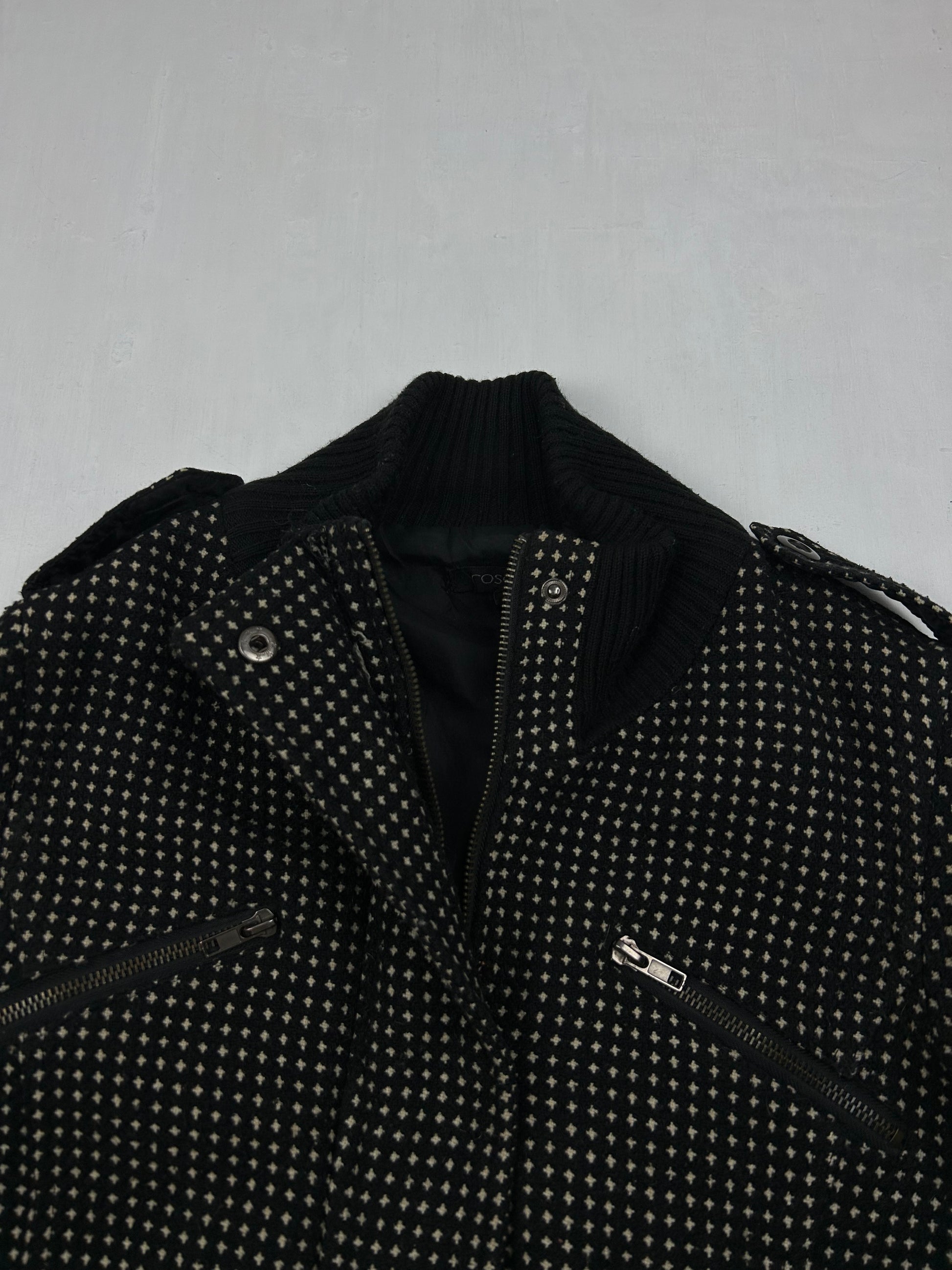 Black biker puffer jacket (S/M)