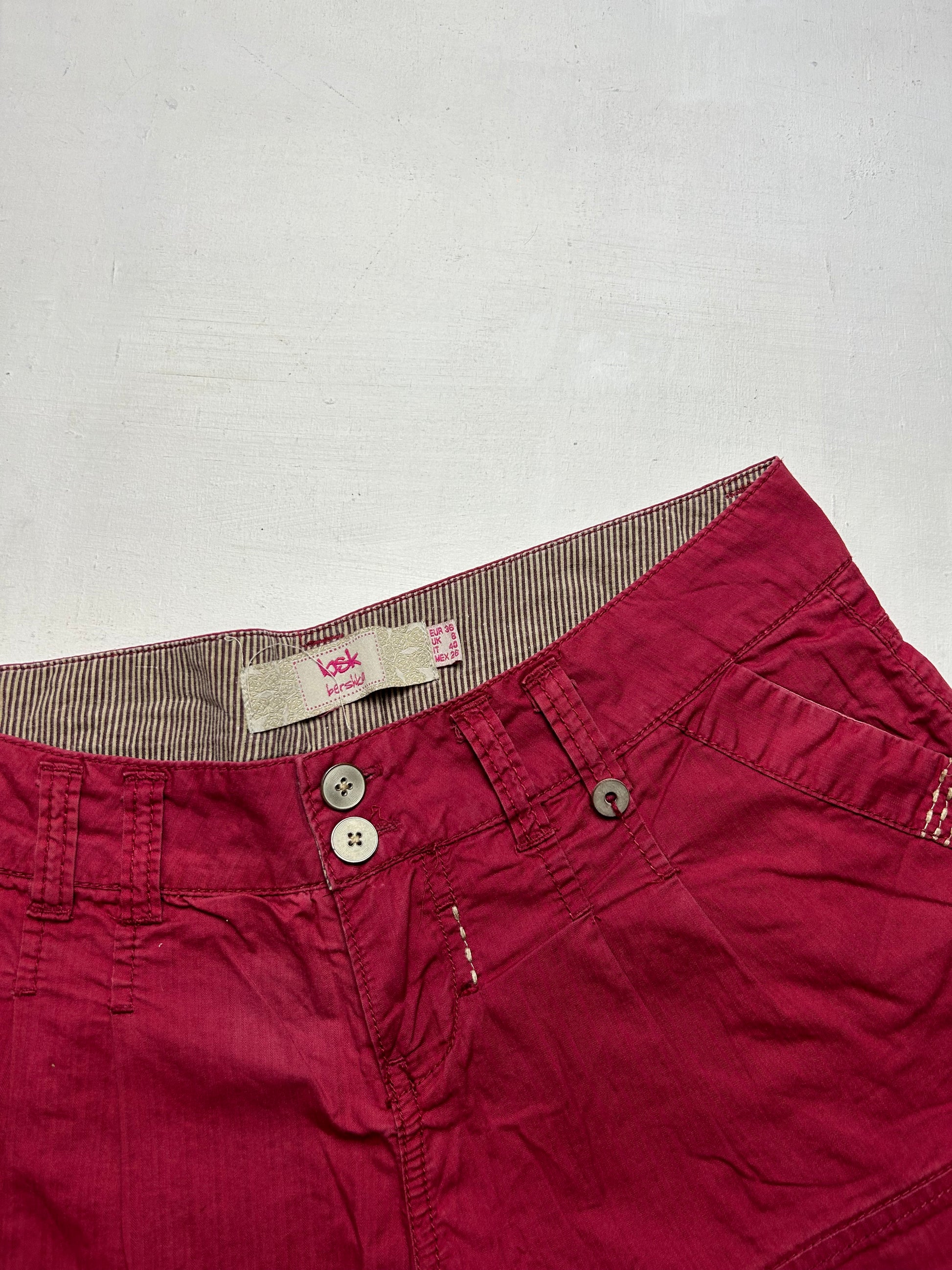 Red low rise mini / micro utility short (S)