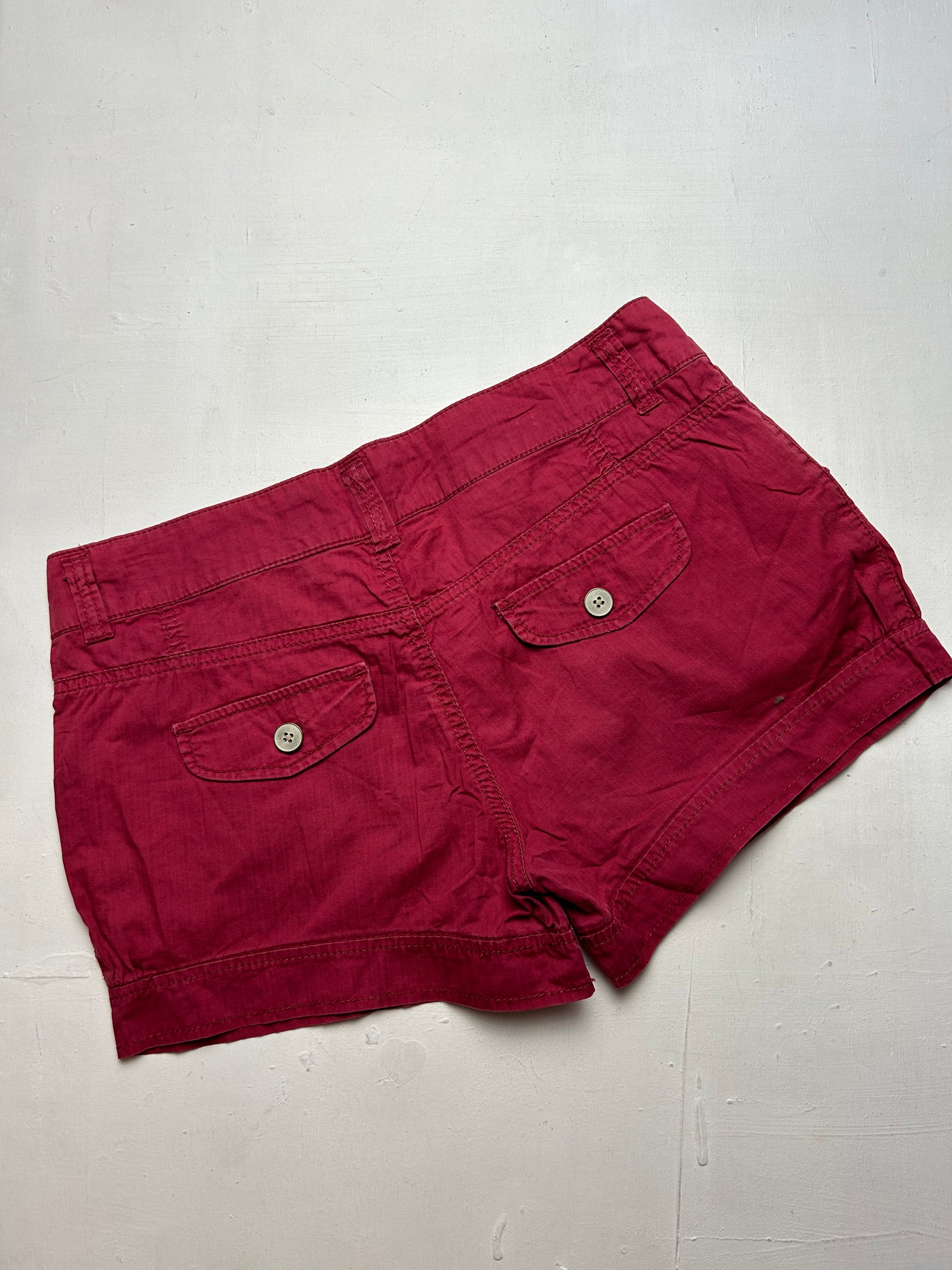 Red low rise mini / micro utility short (S)