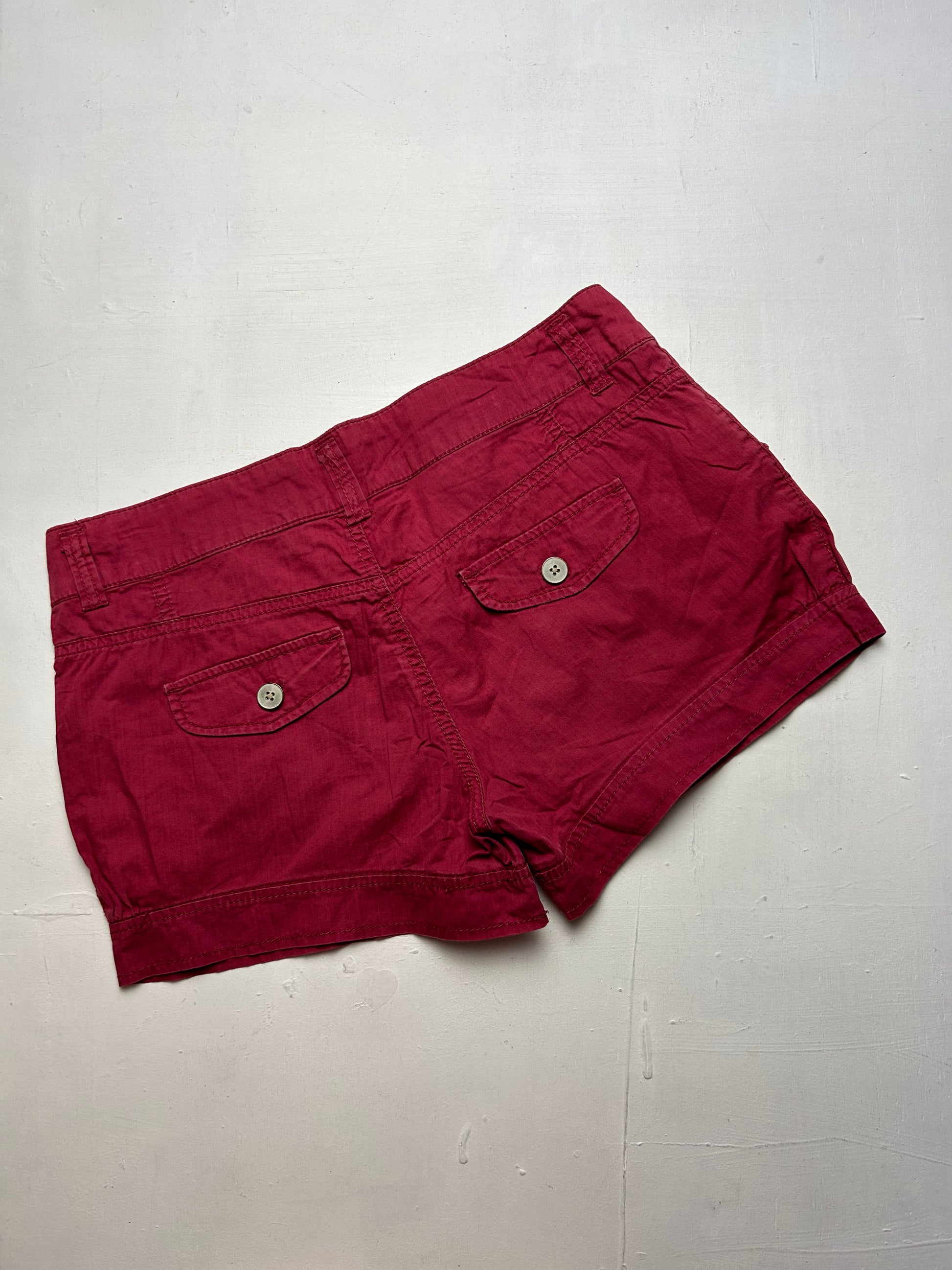 Red low rise mini / micro utility short (S)