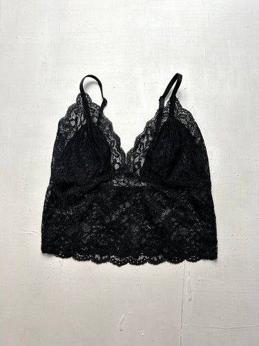 Black lace crop top (S)