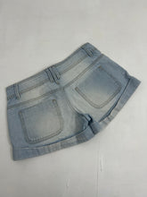 Load image into Gallery viewer, Low rise stretchy blue denim mini / micro short (S/M)