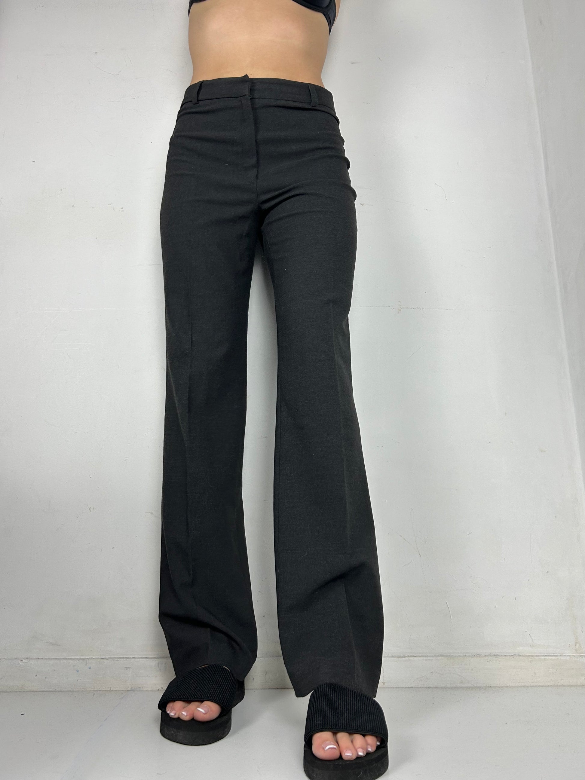 Grey high waisted office pants (S)