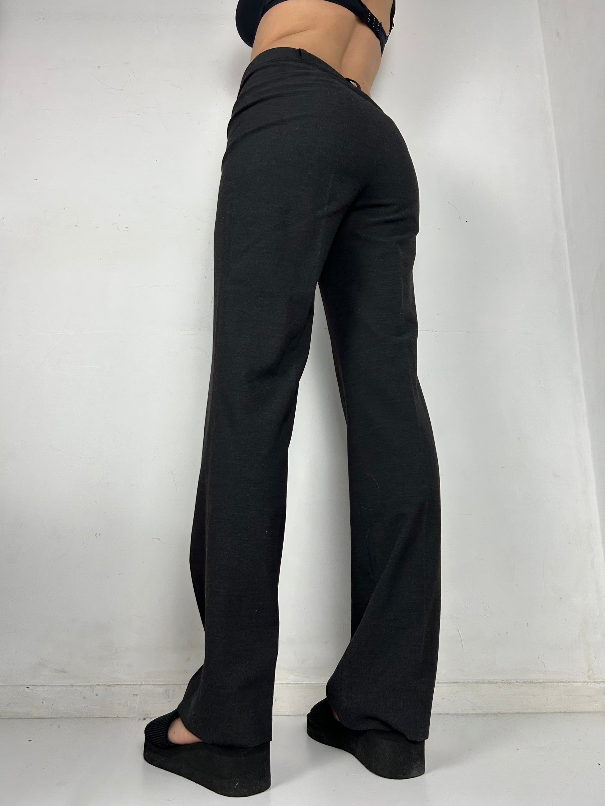 Grey high waisted office pants (S)