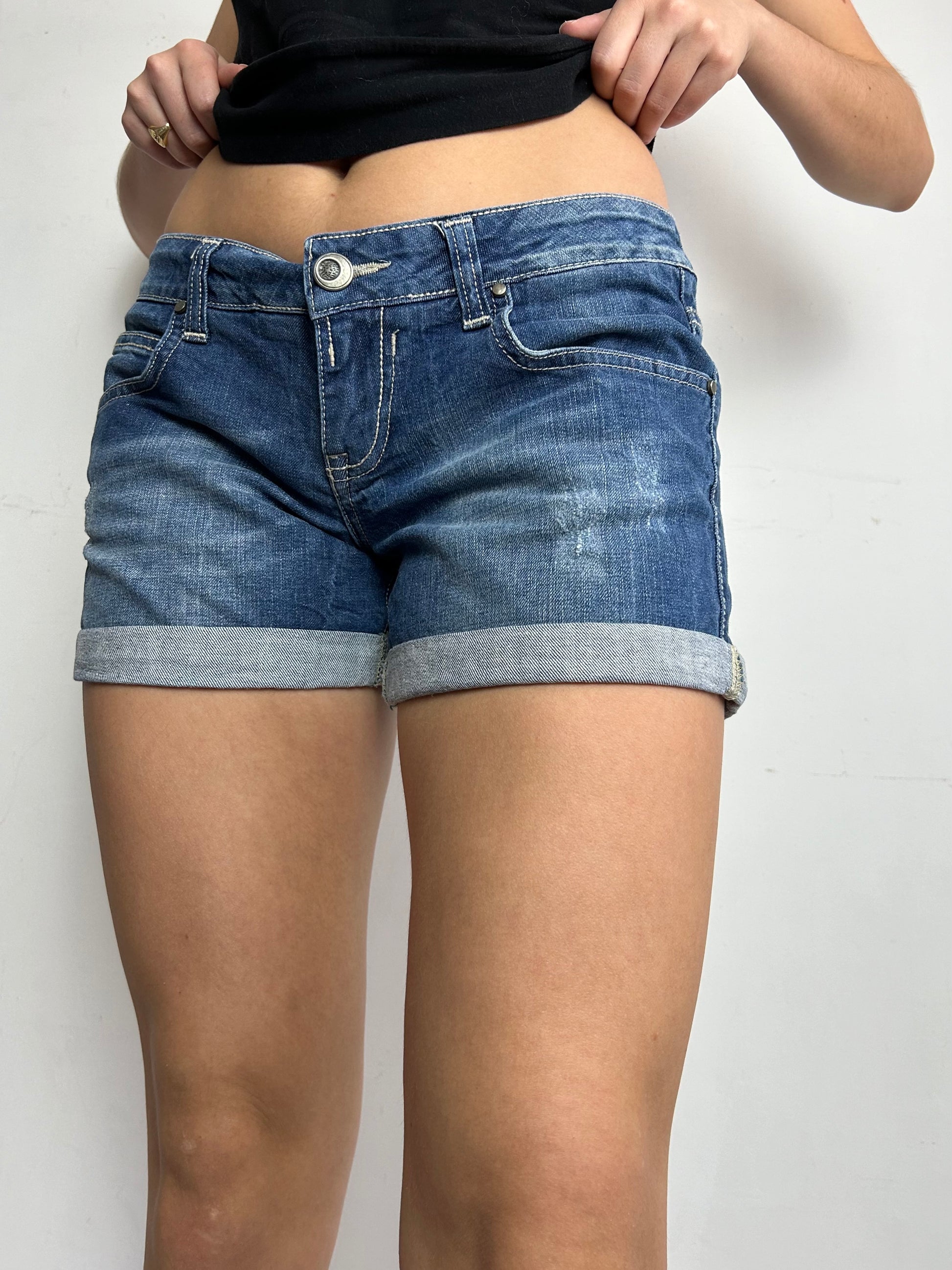 Navy blue low rise mini / micro short (S/M)