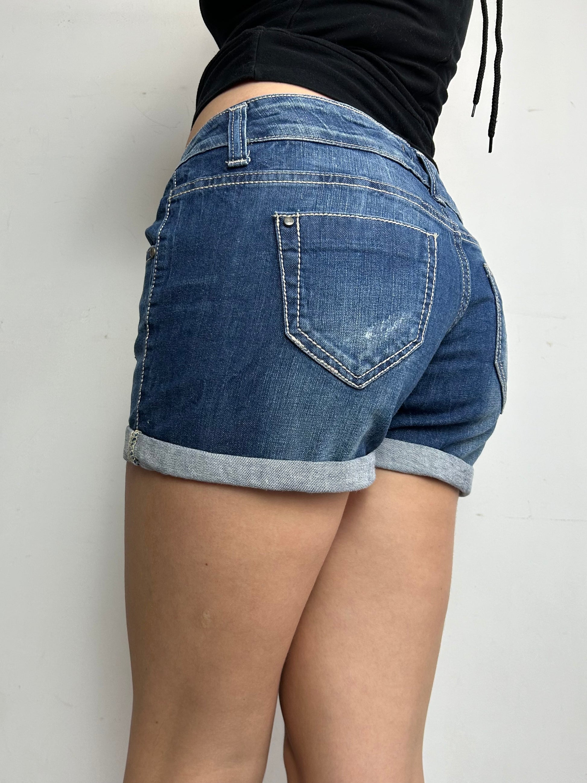 Navy blue low rise mini / micro short (S/M)