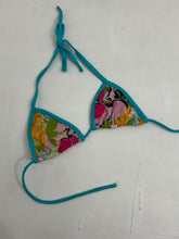 Load image into Gallery viewer, Blue floral print 90s y2k vintage bikini top (XS)