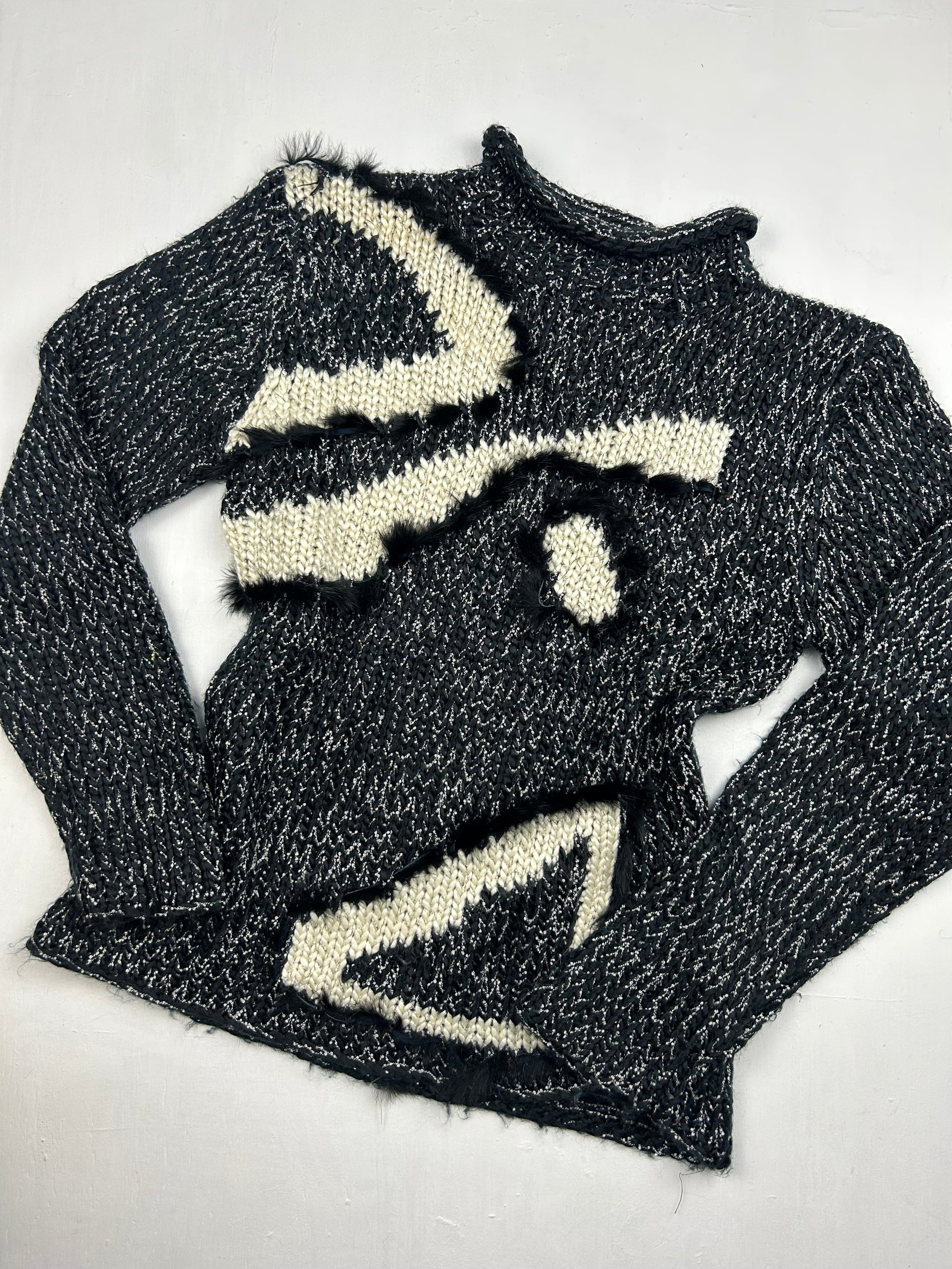 Black & white high neck jumper (S)