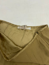 Load image into Gallery viewer, Beige silk effect split hem mid skirt (S)