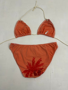 Orange adjustable 90s y2k vintage cotton bikini set (S/M)