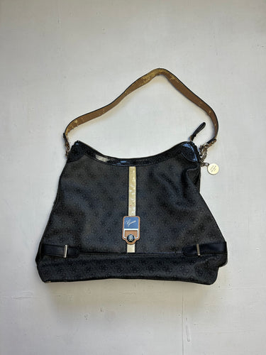 Black monogram pvc leather uni shoulder bag